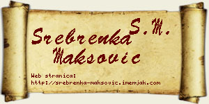 Srebrenka Maksović vizit kartica